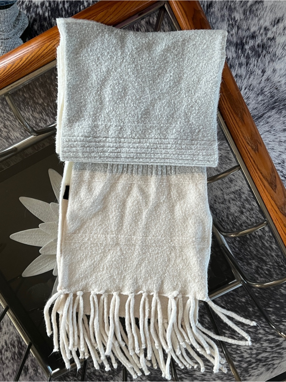 Pajar Cream Fringe Scarf